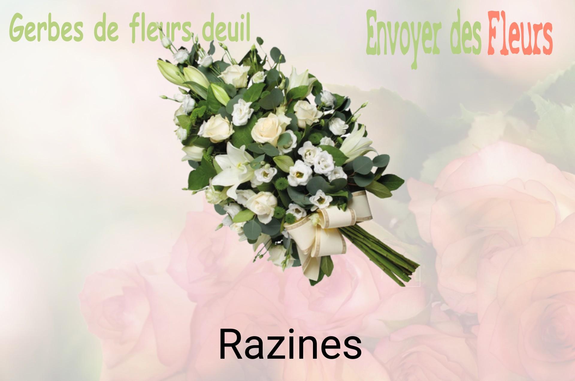 Gerbe de fleurs de deuil livrée à Razines